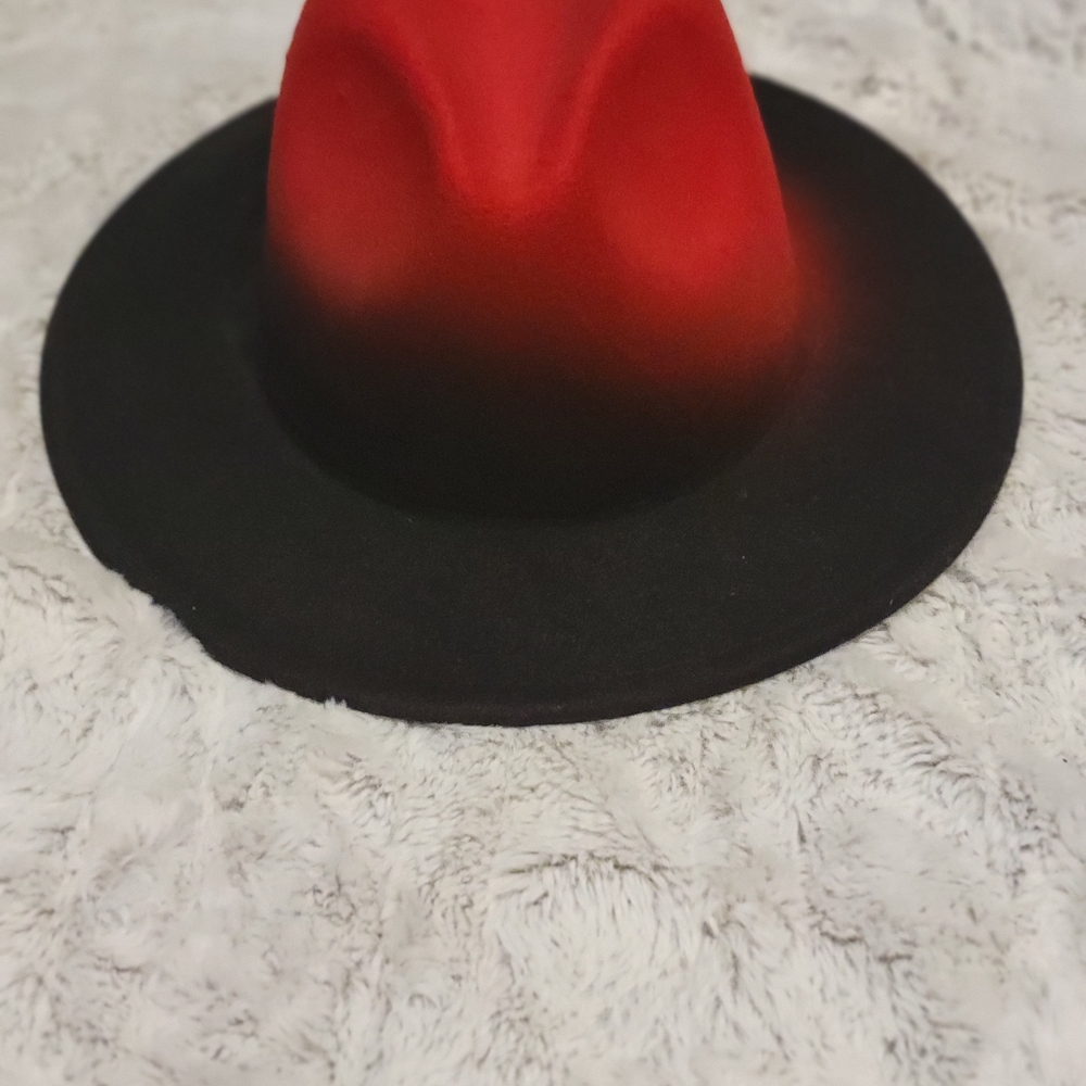 Red and Black Ombre Hat